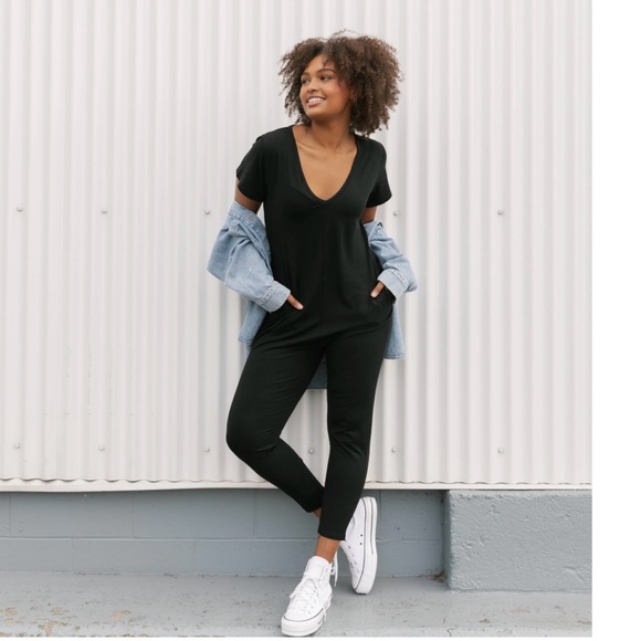 Smash + Tess short sleeve black romper / jumpsuit cotton - Picture 3 of 7